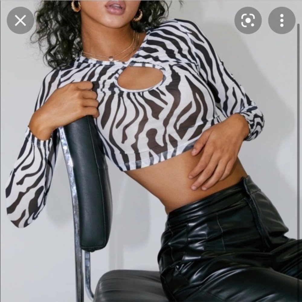 Princess Polly mesh zebra top